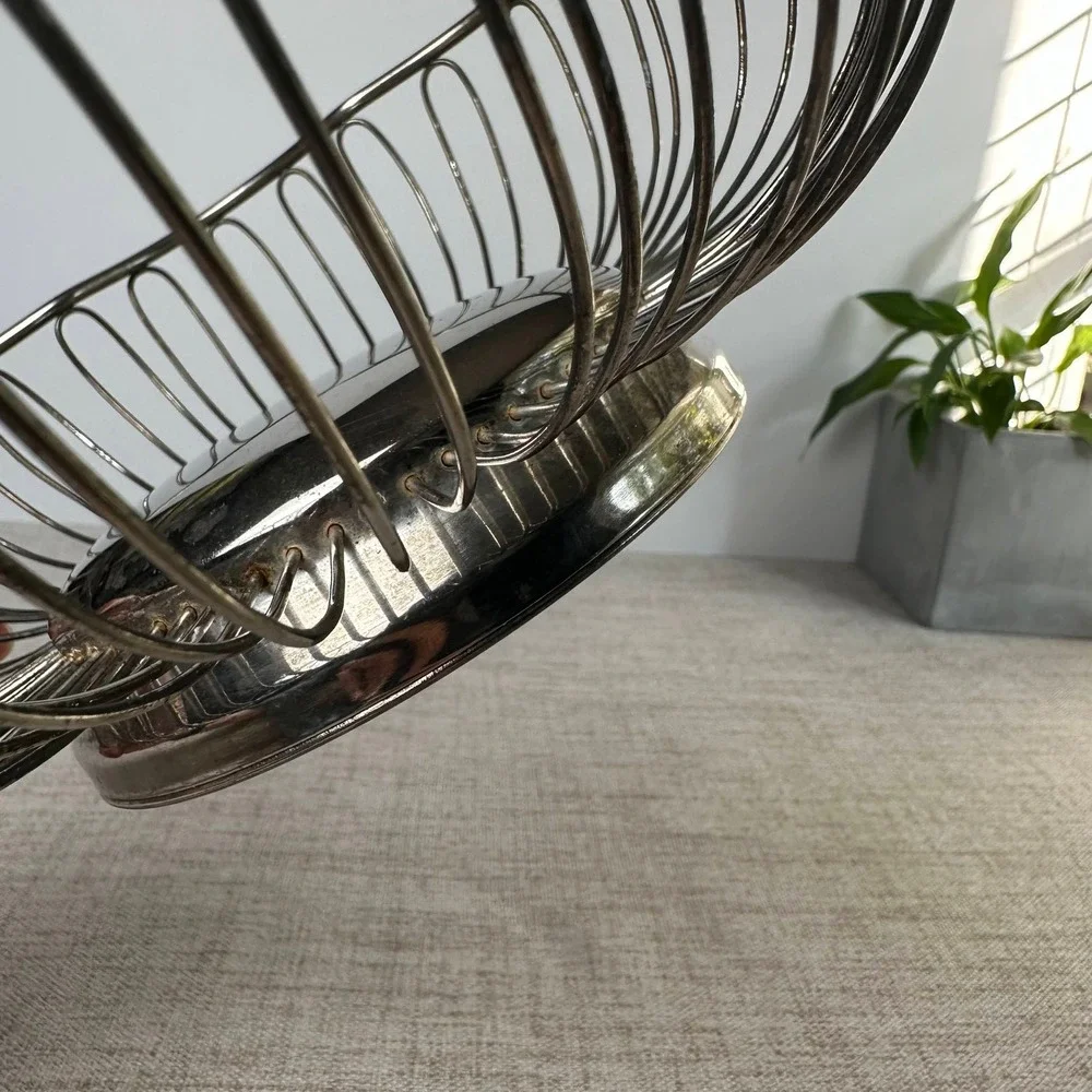 Vintage Godinger Silver Plate Wire Basket Scalloped Flower Bread Fruit Bowl